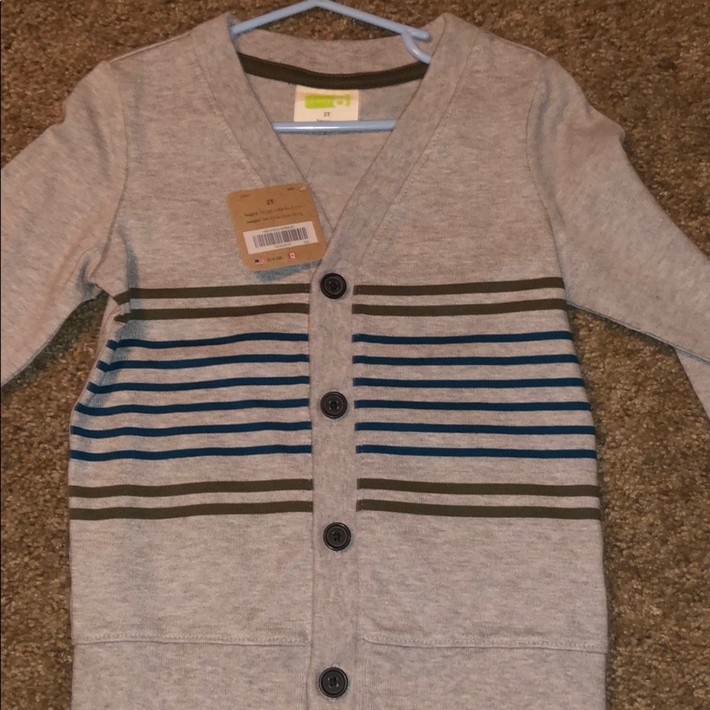 Boys long sleeve button up sweater